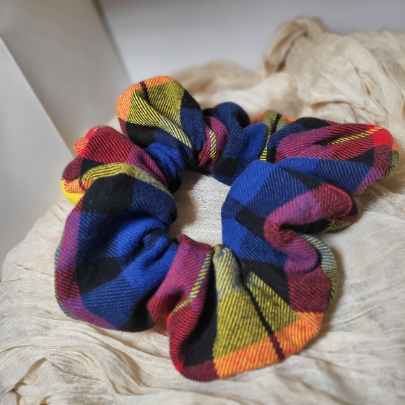 Colorful flannel forever scrunchy! - Picture 2 of 3